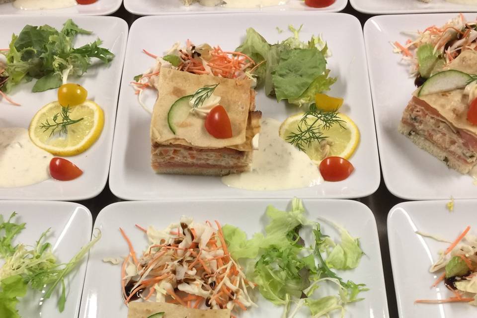 Millefeuille de saumon fumé