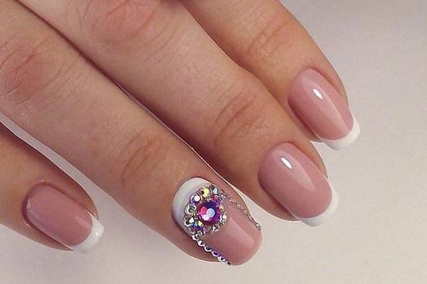 Fench ongle naturel & strass