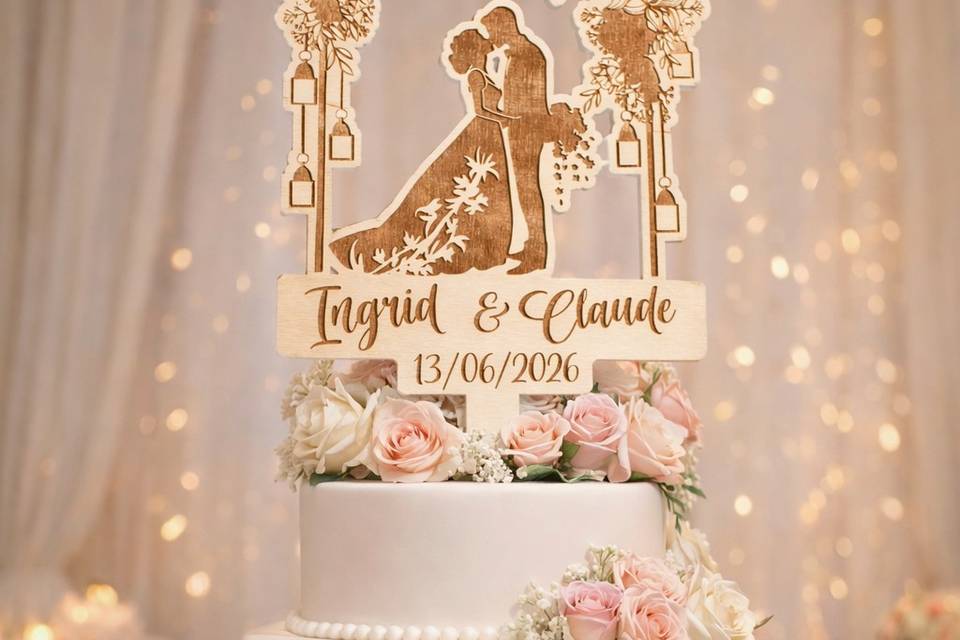 Topper cake en bois
