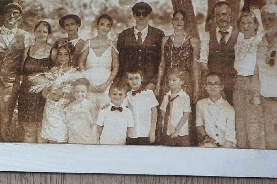 Photo de famille gravée