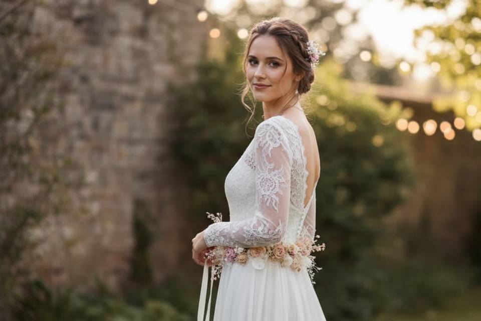 Ceinture de fleurs séchées