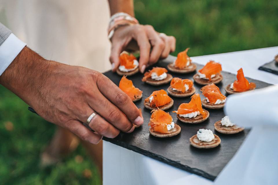 Saumon mariné et ses blinis