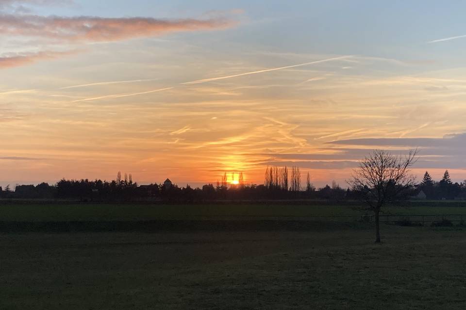 Coucher de soleil de la salle