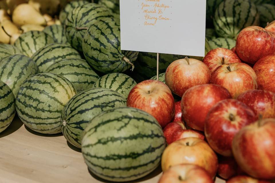 Plan de table fruité
