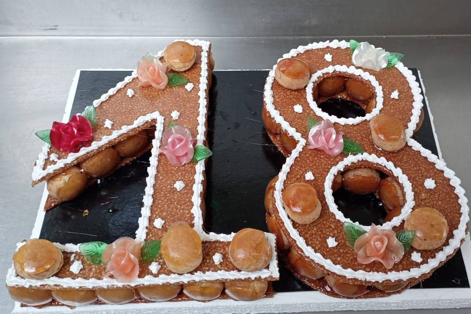 Number cake choux 18