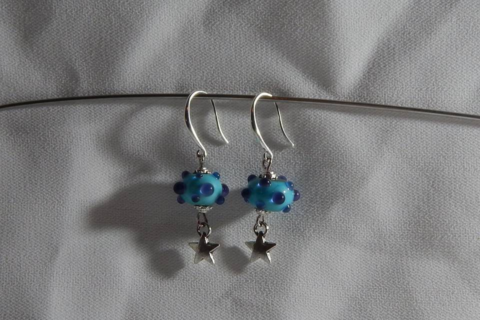 Boucles bleu étoiles