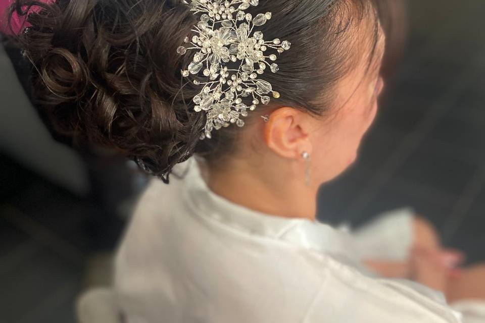 Chignon haut mariee