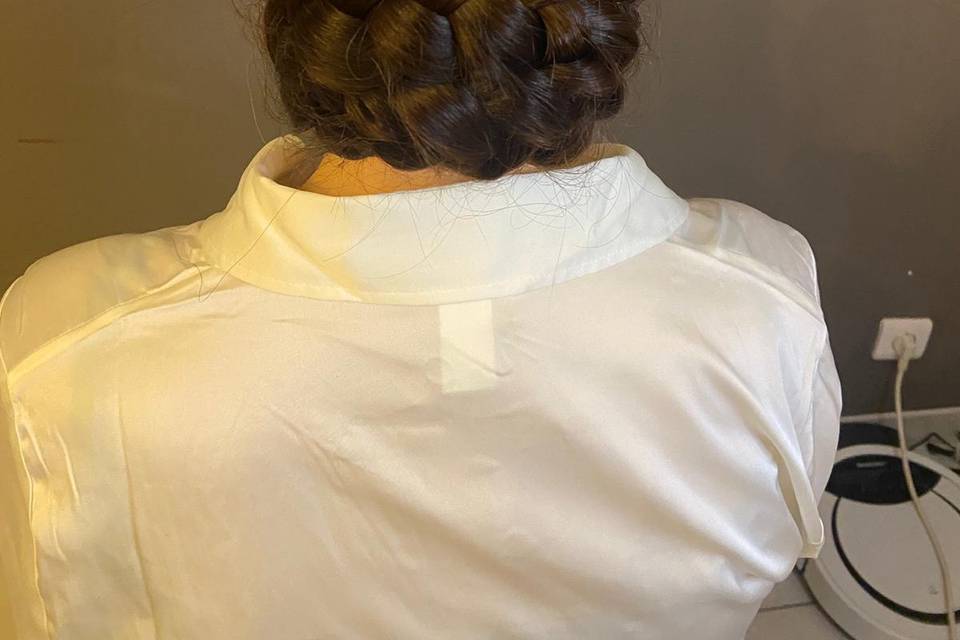 Chignon bas enrouler de tresse