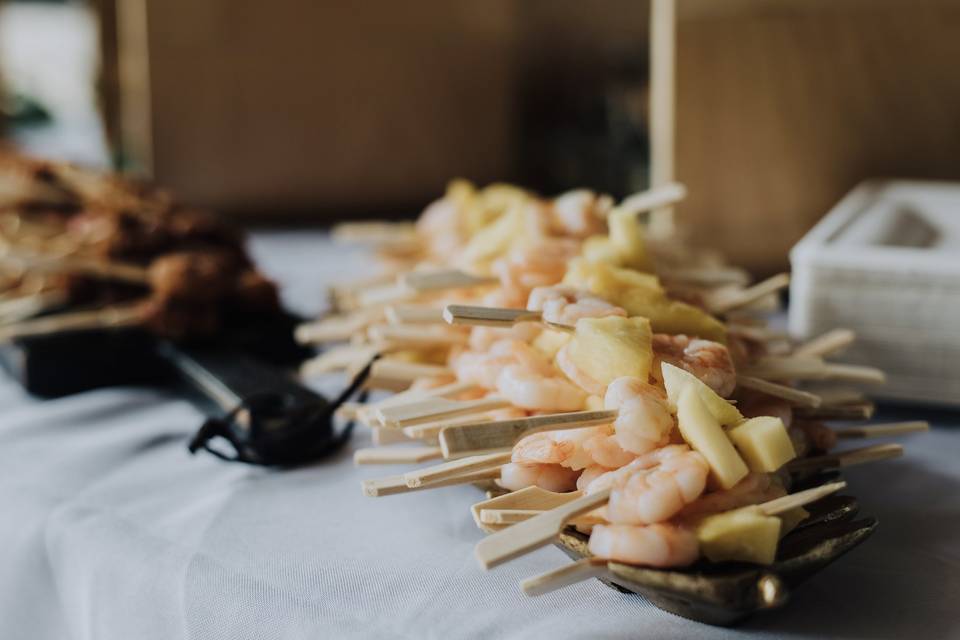 Brochettes de crevettes