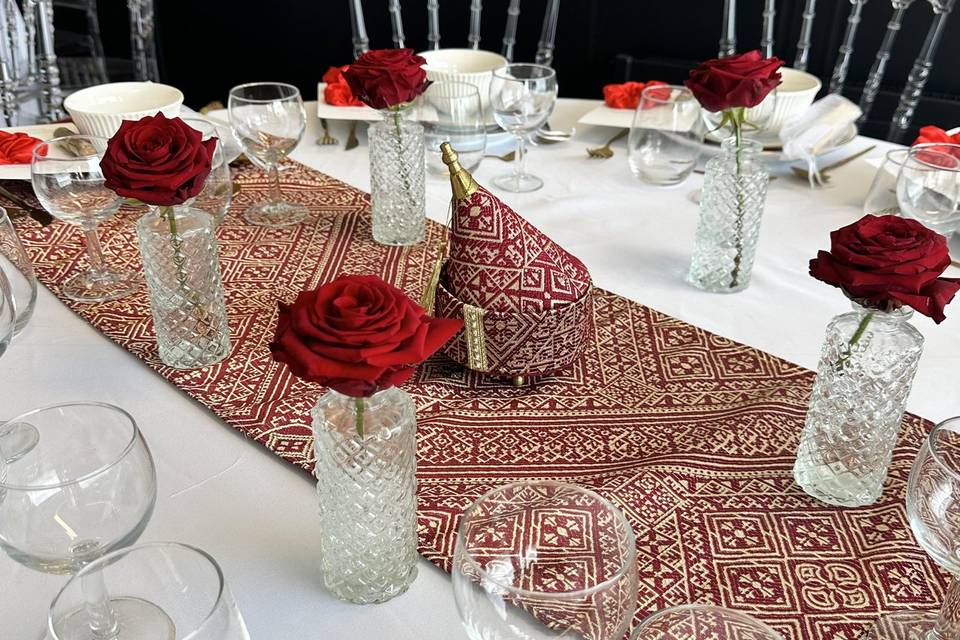 Déco table burgundy