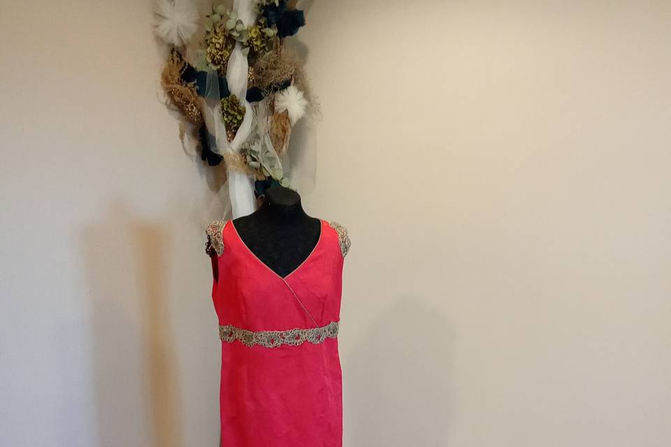 Robe cocktail courte corail