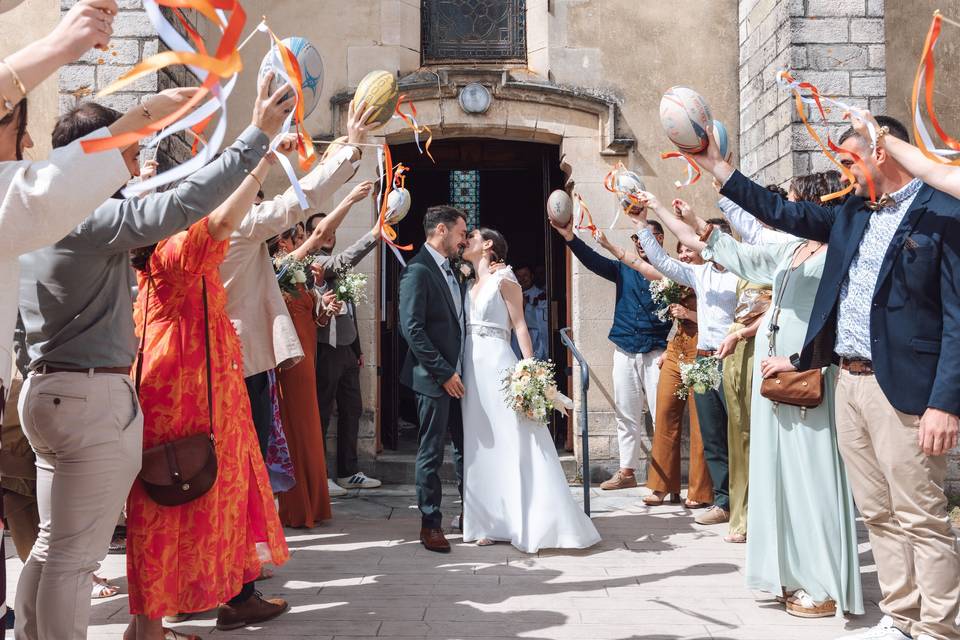 La sortie des mariés