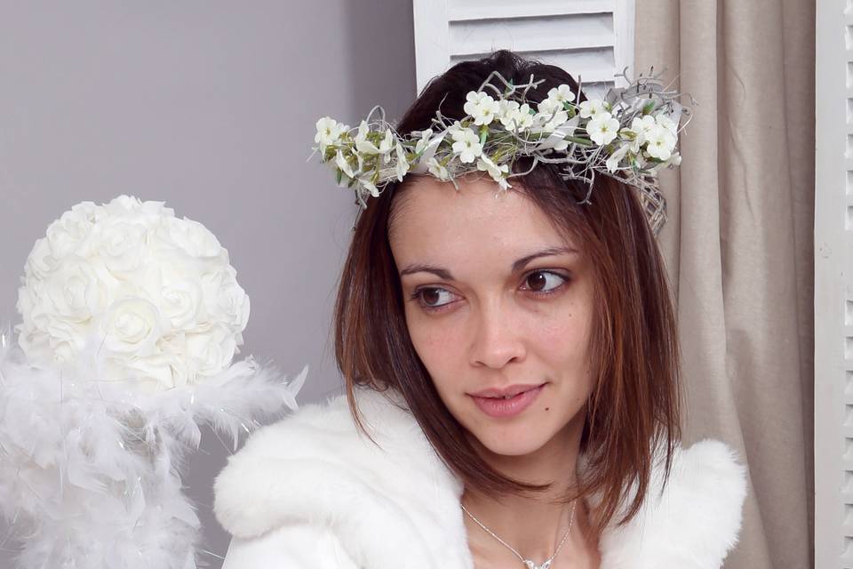 Couronne fleur blanche mariée