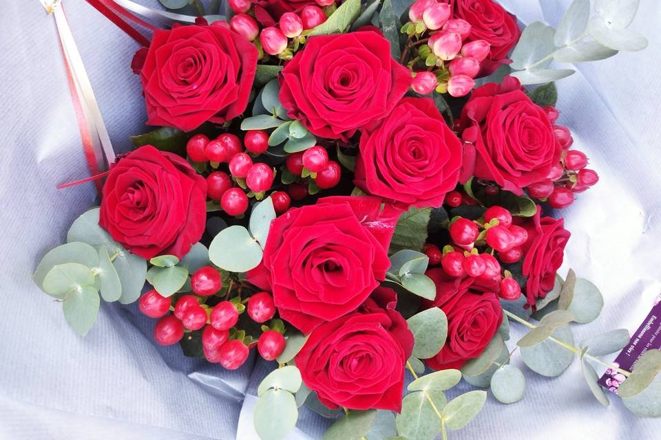 Bouquet mariée rouge