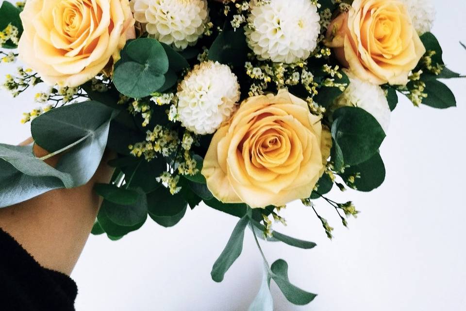 Bouquet mariée pêche