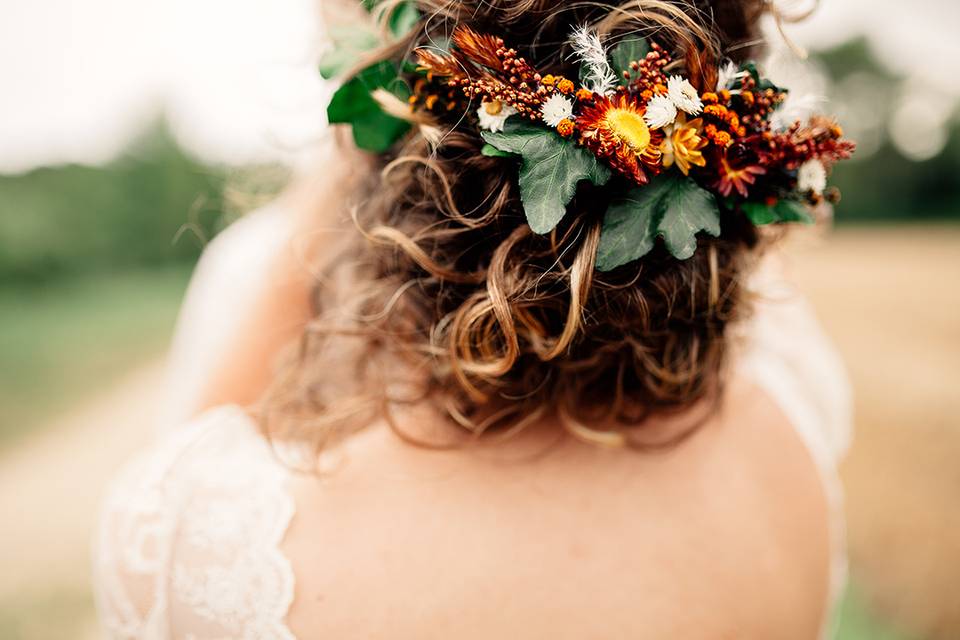 Chignon bas boucle naturelle