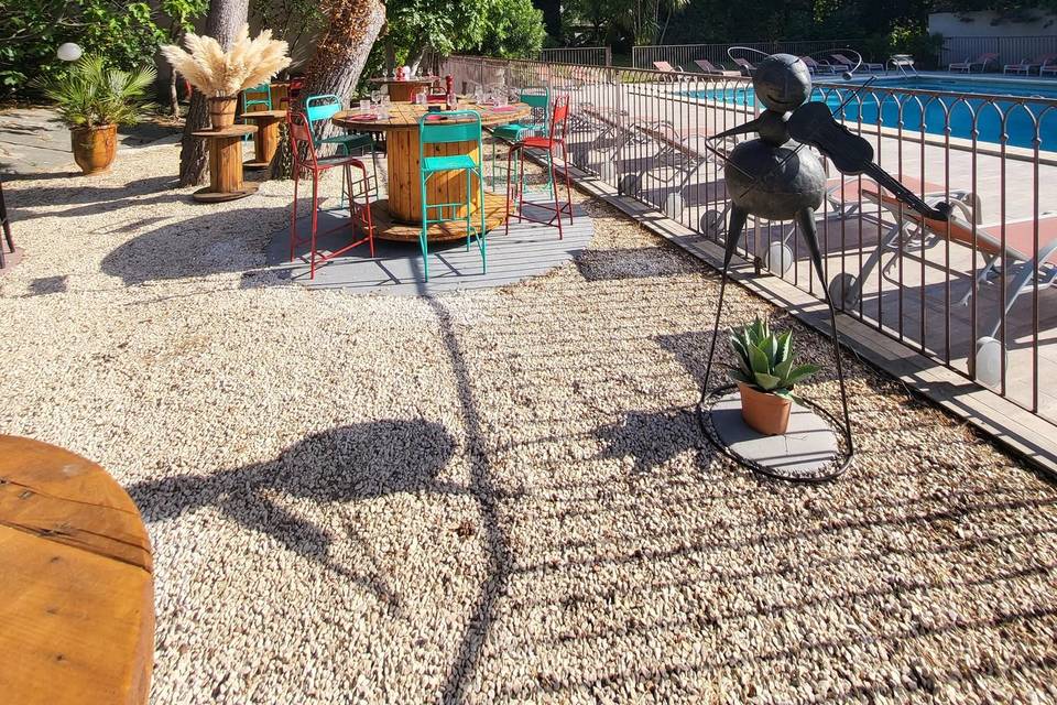 Espace lounge piscine