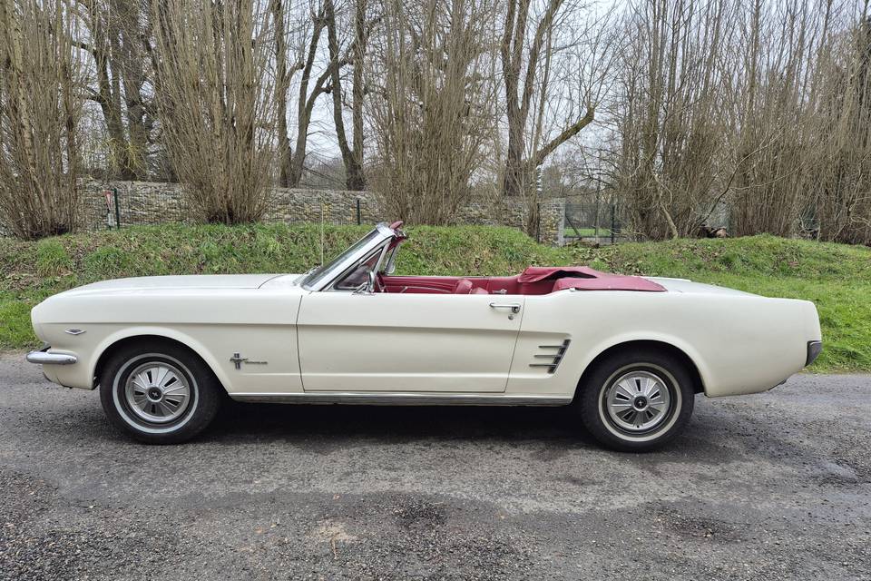 Mustang 1966 blanche et rouge