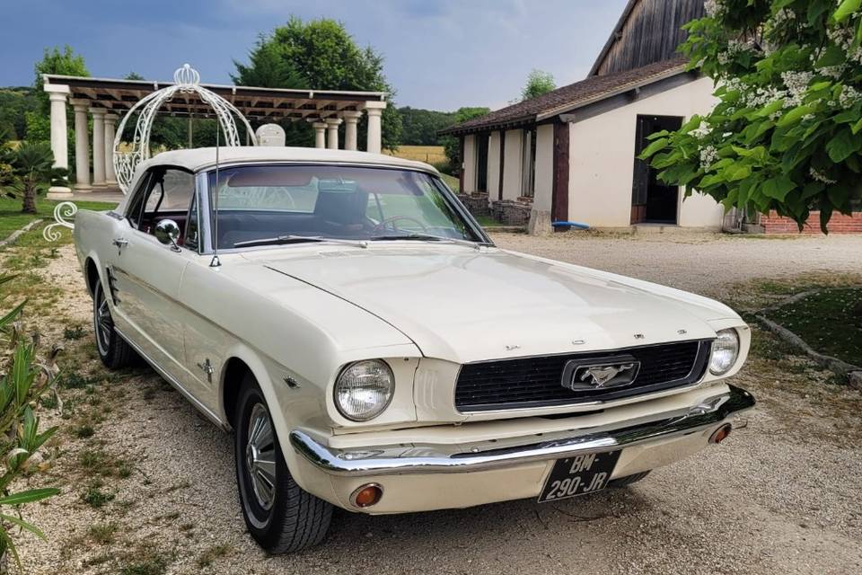 Mustang v8 blanche mariage es