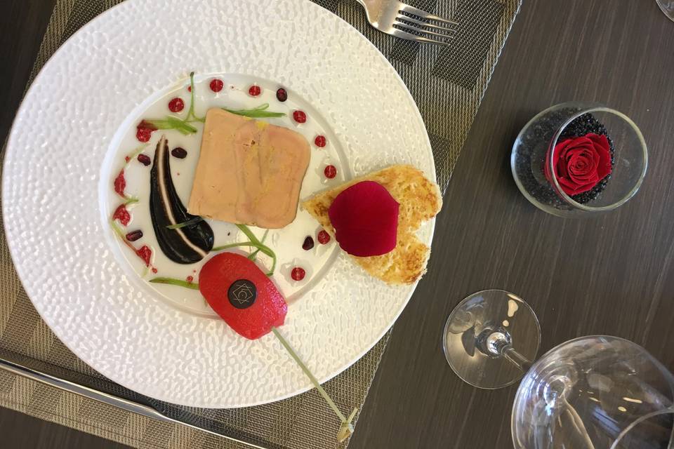 Foie gras et pomme grenadine