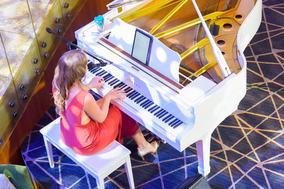 Piano-bar,, bateau croisière