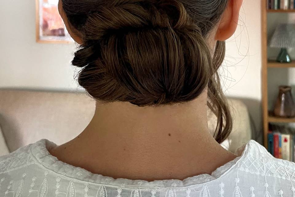 Coiffure mariée Blanche essai