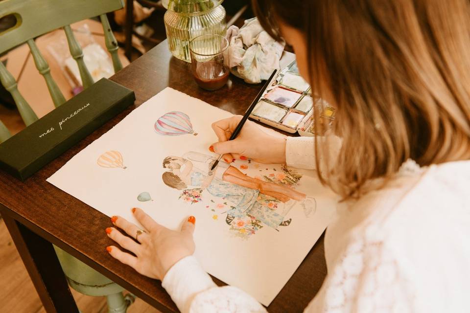 Live painting aquarelle Lyon