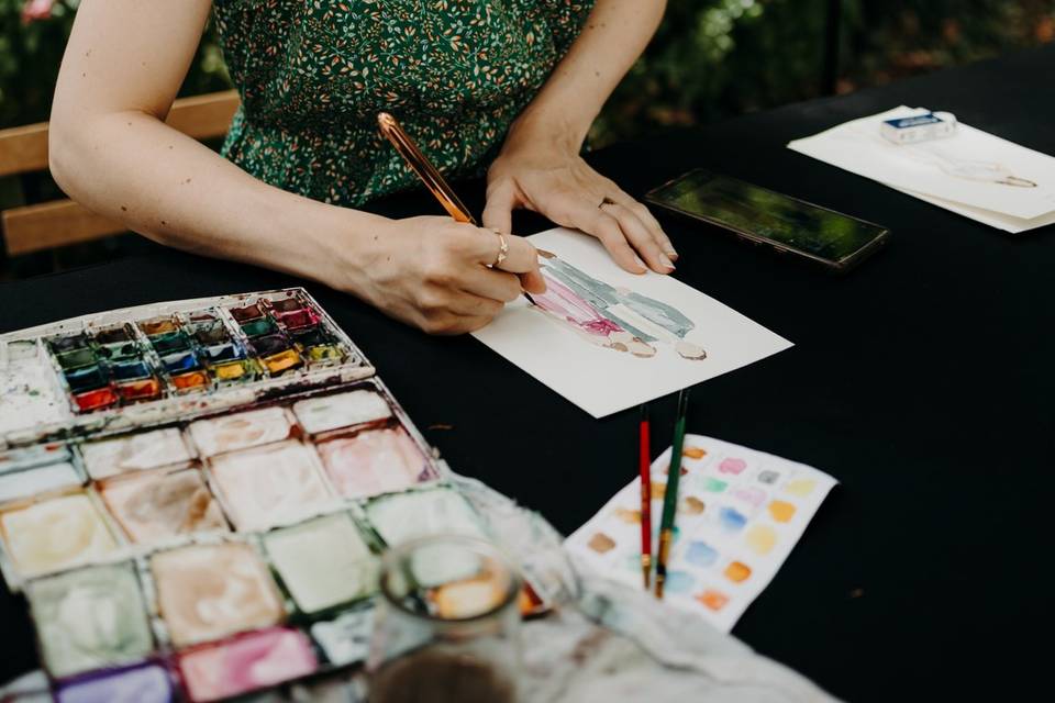 Live painting aquarelle Lyon