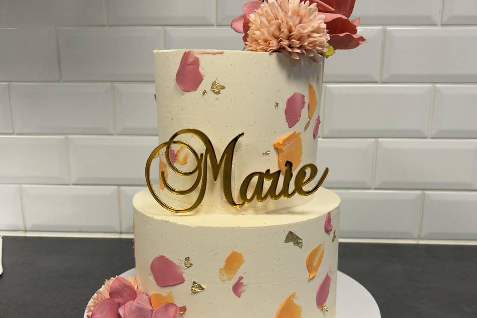 Layer cake rose et orange