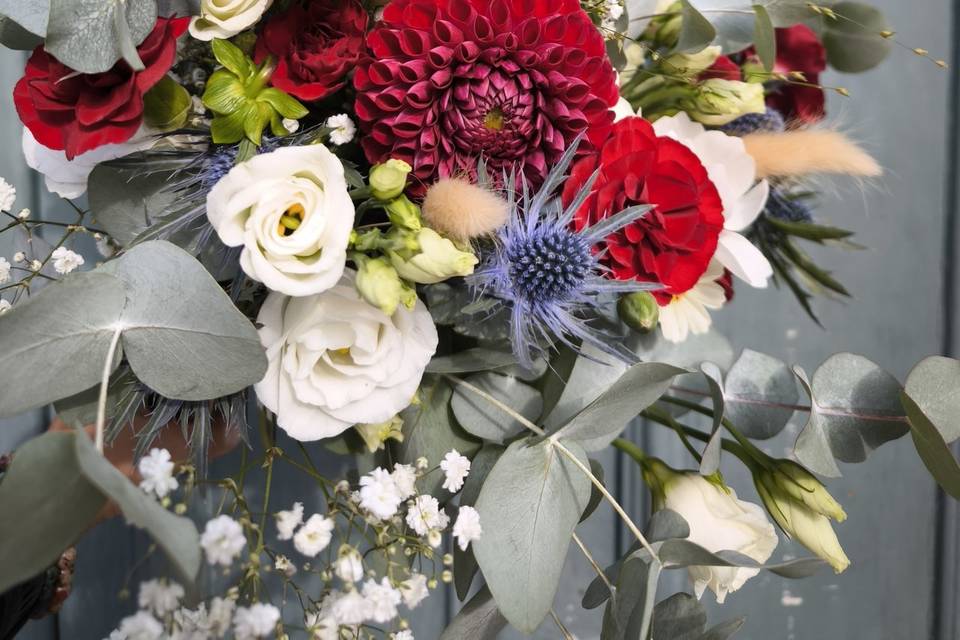 Bouquet blanc, rouge, bleu...