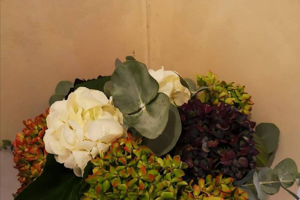 Bouquet ornemental hortensias