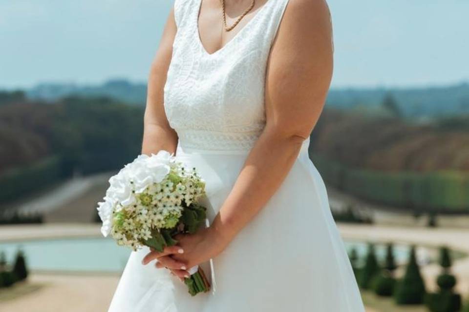 Robe en soie et dentelle