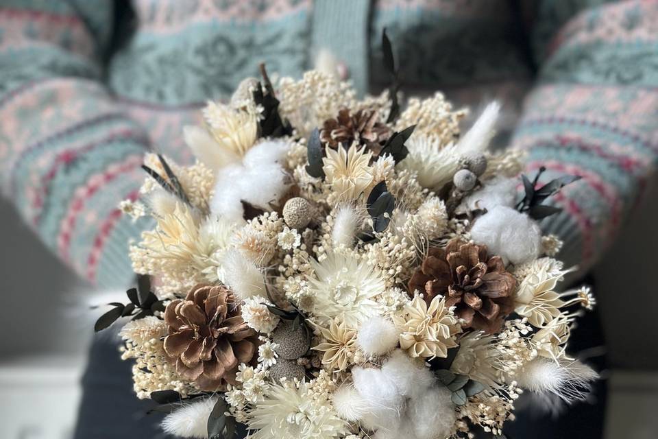 Bouquet de mariée hivernal