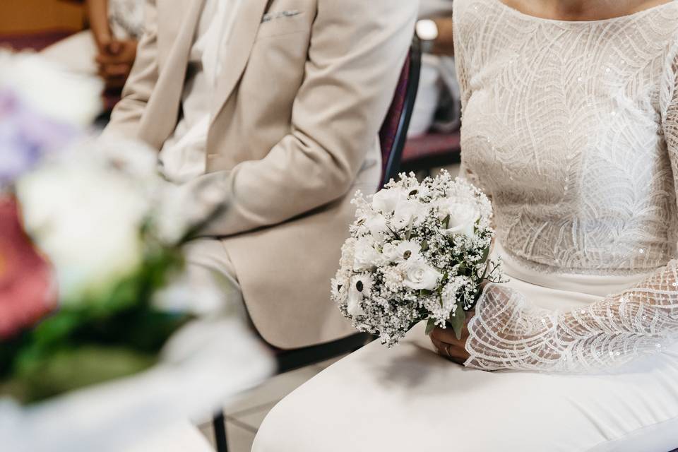 Bouquet de mariée fleurs séché