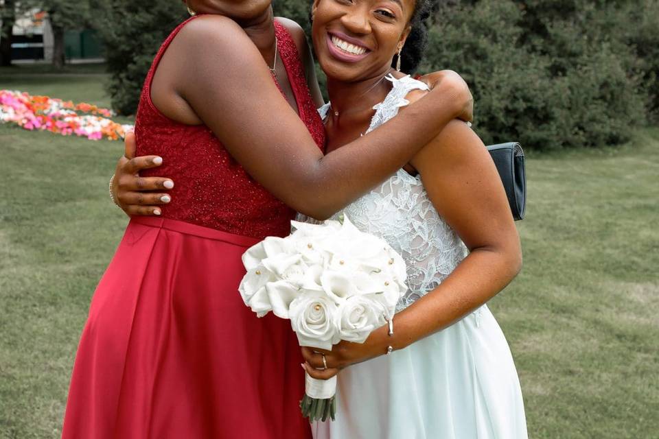 Photo de la mariée et soeur