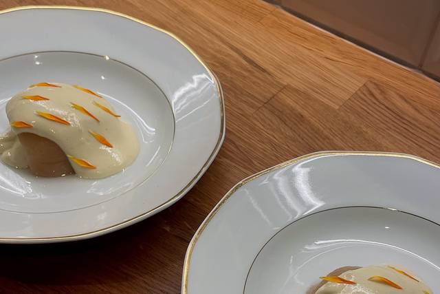 Poire pochée, Sabayon yuzu