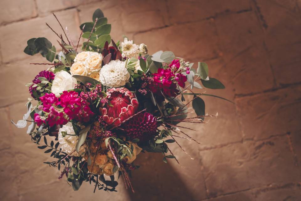 Bouquet de marié coloré