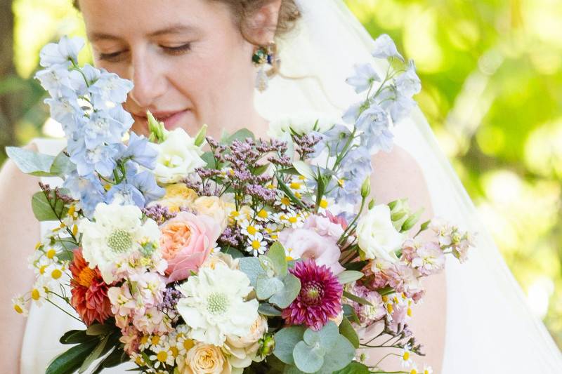 Bouquet de marié porté