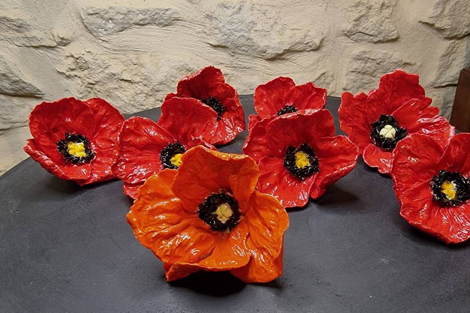 Coquelicots à poser sur table