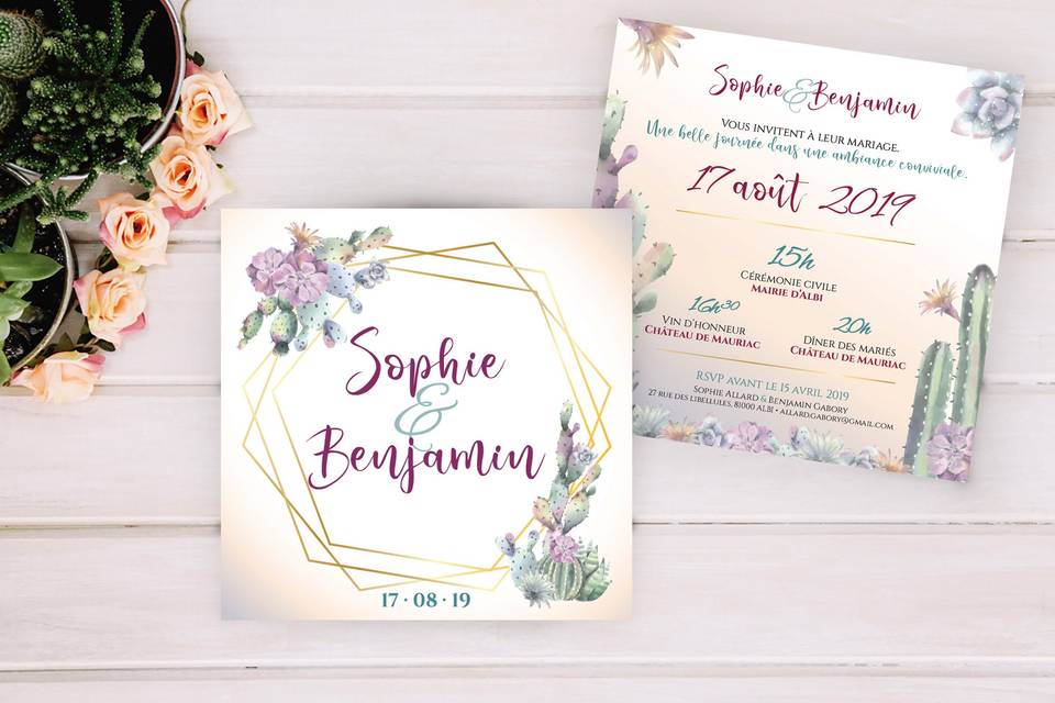 Save the date thème aquarelle