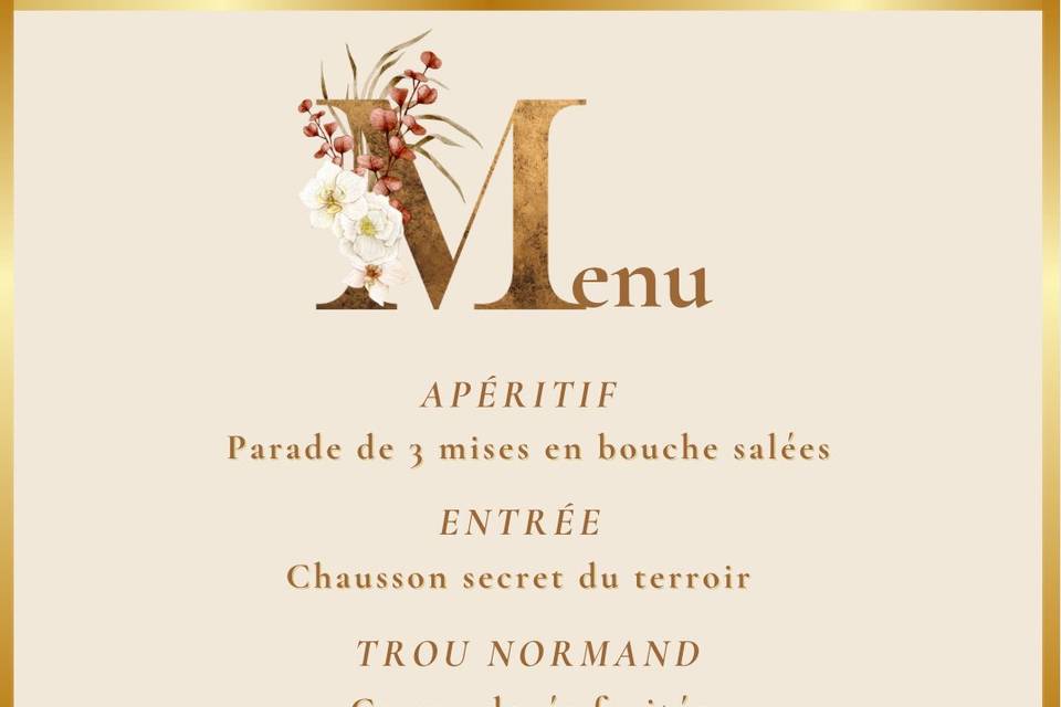 Menu de mariage