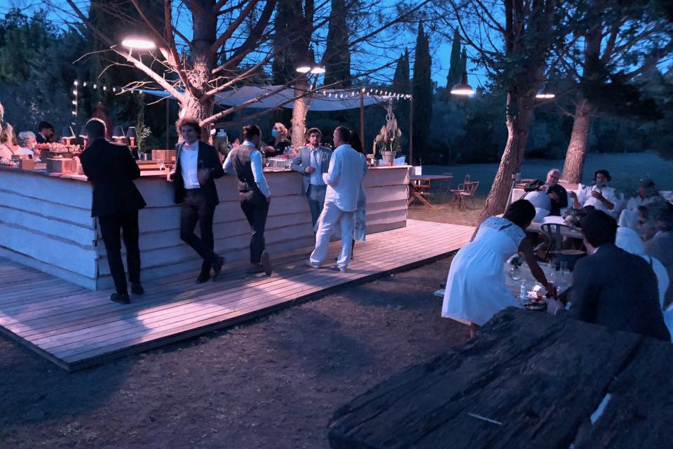 Bar de nuit dans le parc