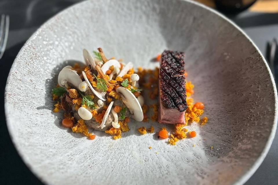 Canard orange et champigon