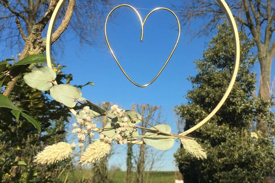 Couronne Cœur Fleurs Séchées