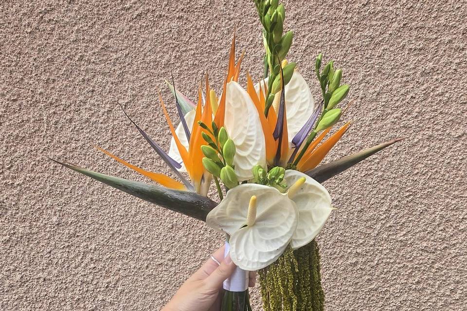 Bouquet de mariée exotique