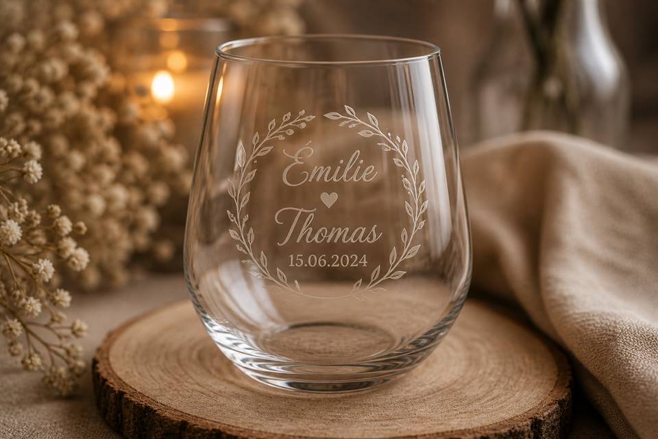 Verre gravé élégant