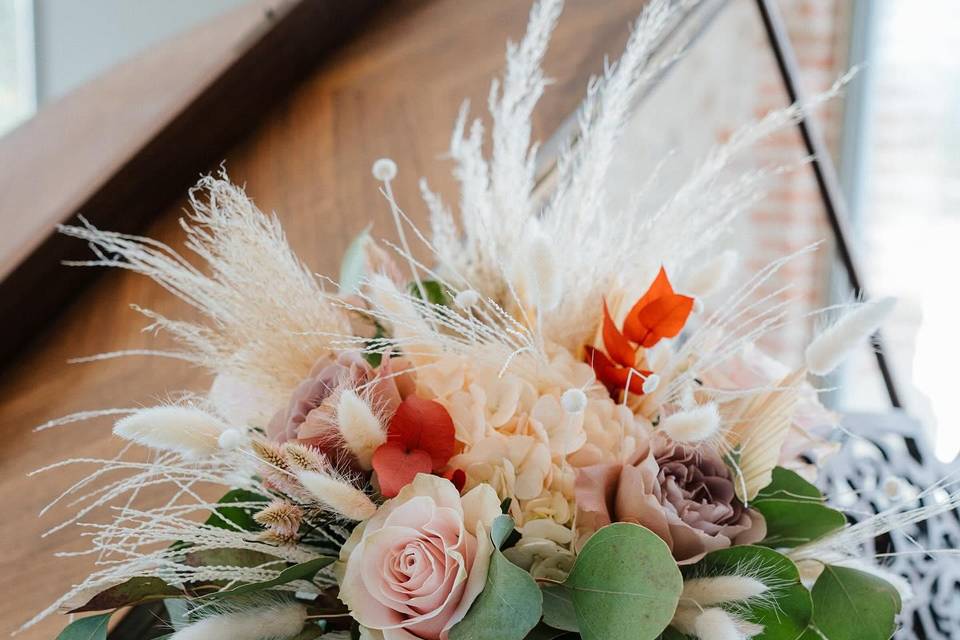 Bouquet mariée fleurs sechées