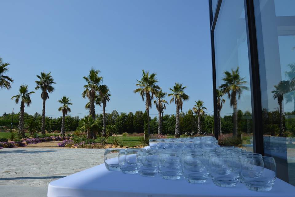 Vue de la terrasse couverte