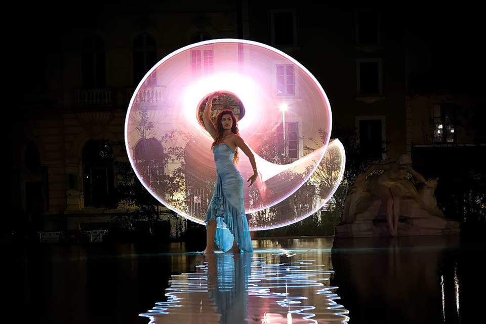 Light painting miroir d'eau