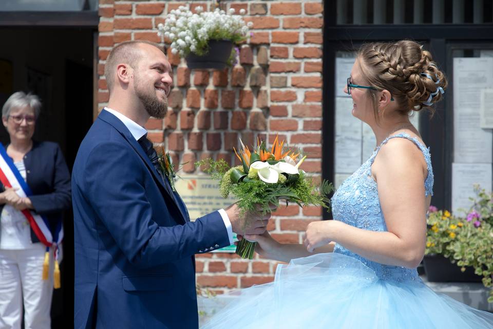 La remise du bouquet